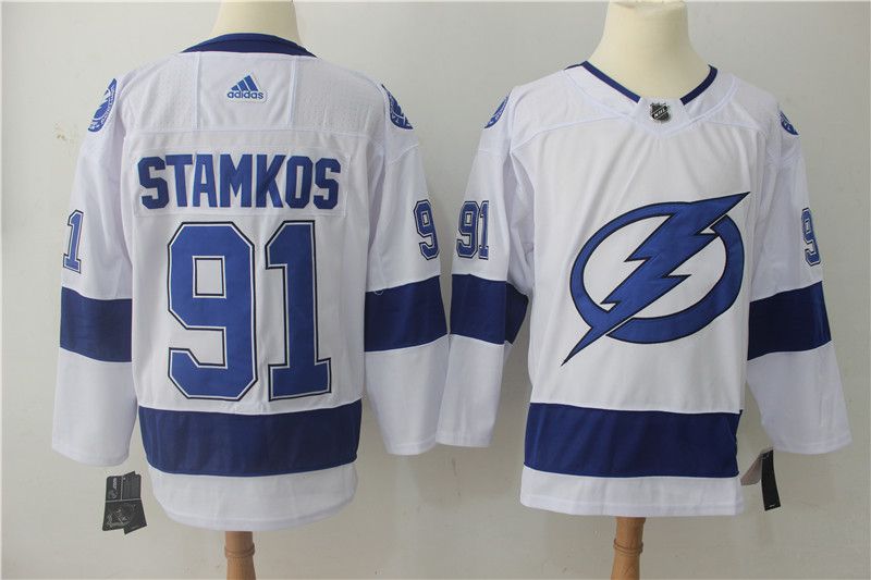 Men Tampa Bay Lightning 91 Stamkos white Adidas Hockey Stitched NHL Jerseys